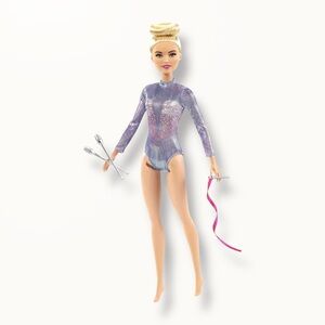 Barbie You Can Be Anything Gymnast Doll –Rhythmic Gymnast Outfit, Ribbon & Clubs